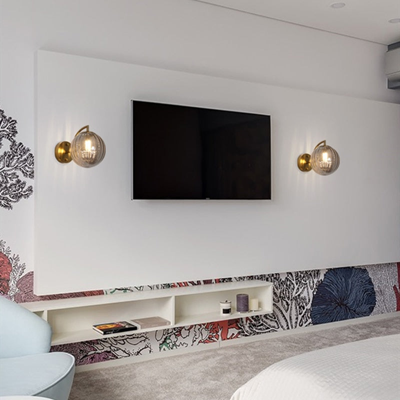 SkandiShop Modern Led Wall Lamp Nordic Glass Ball